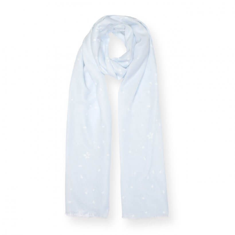 Printed Scarf | Petal Print | Blue And White