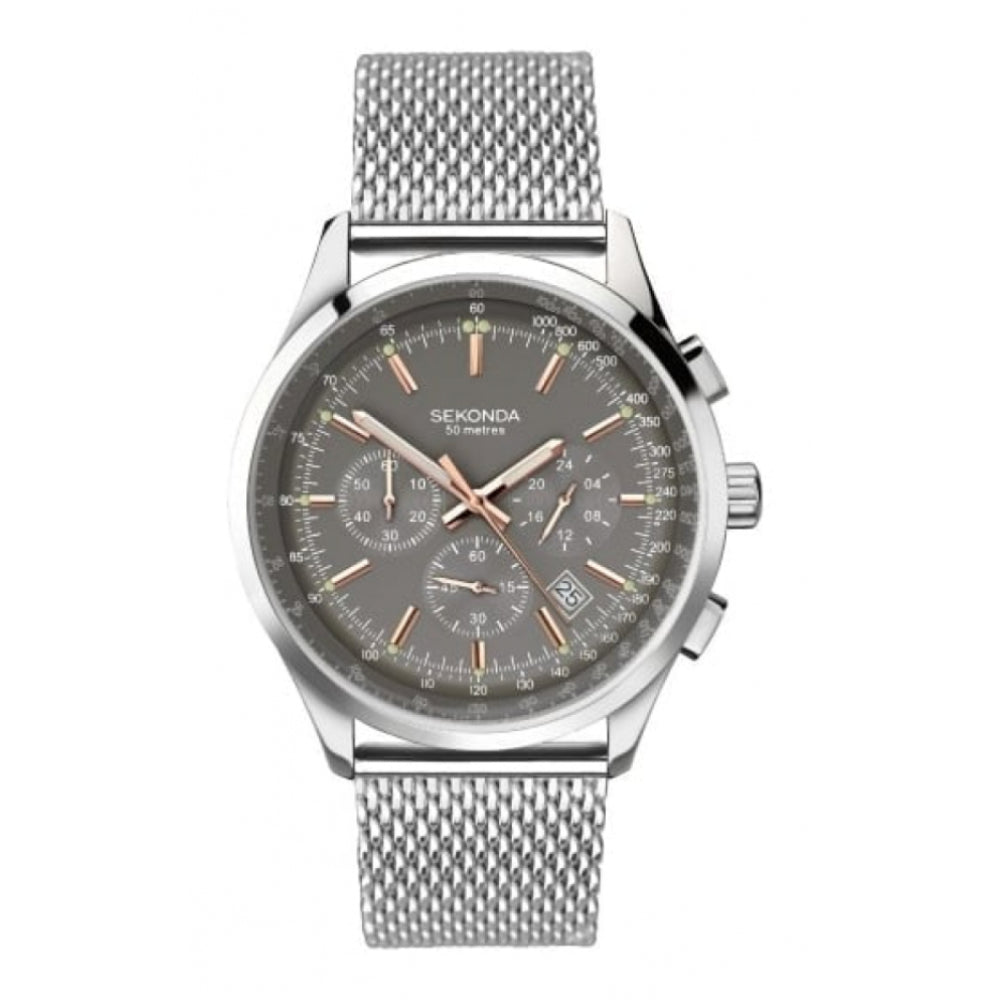 Men's Chronograph Watch With Mesh Strap