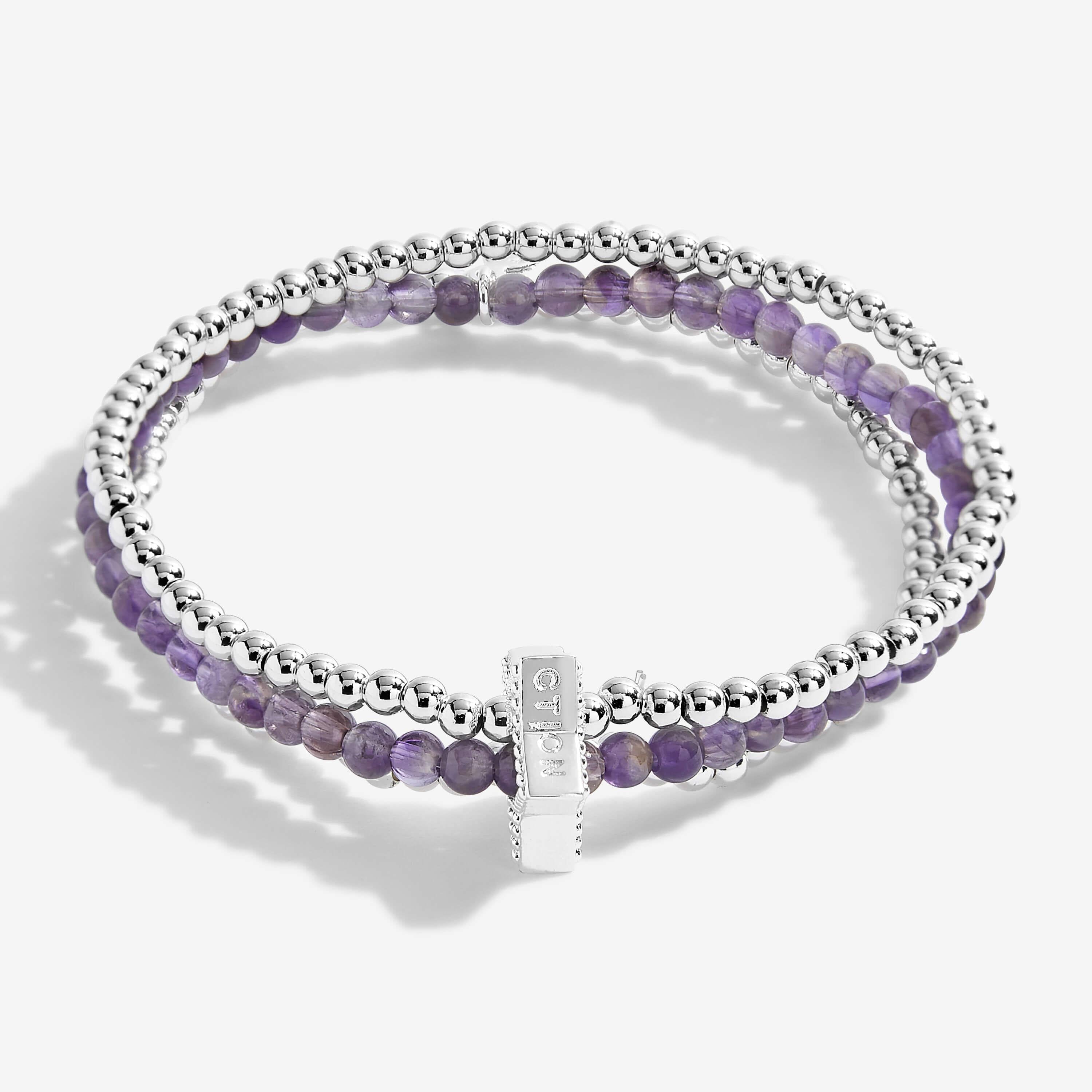 Wellness Stones | Silver | Amethyst Bracelet | 17.5cm Stretch