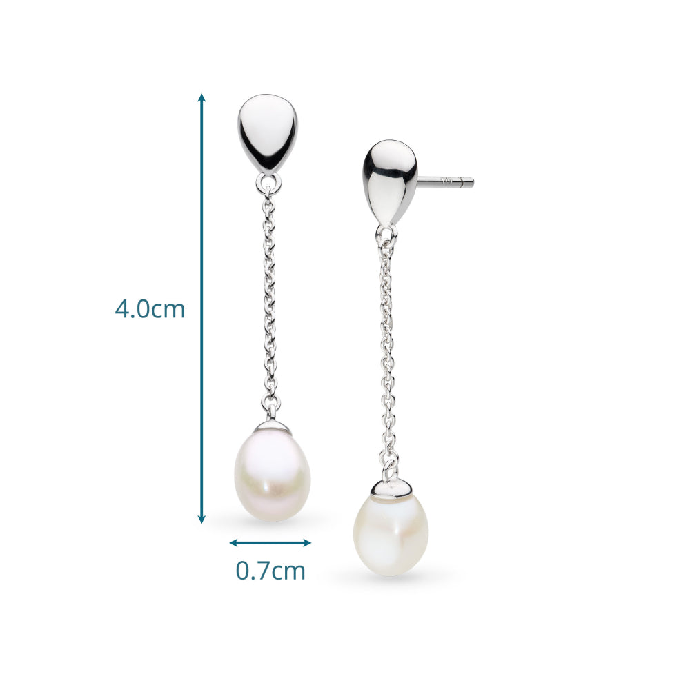 Coast Pebble Pearl FP RP Chain Stud Drop Earrings