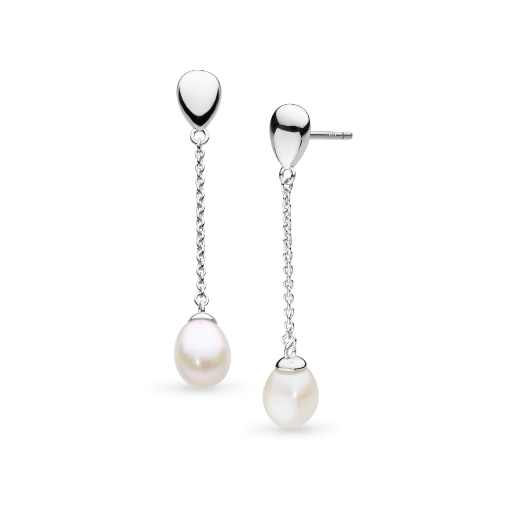 Coast Pebble Pearl FP RP Chain Stud Drop Earrings