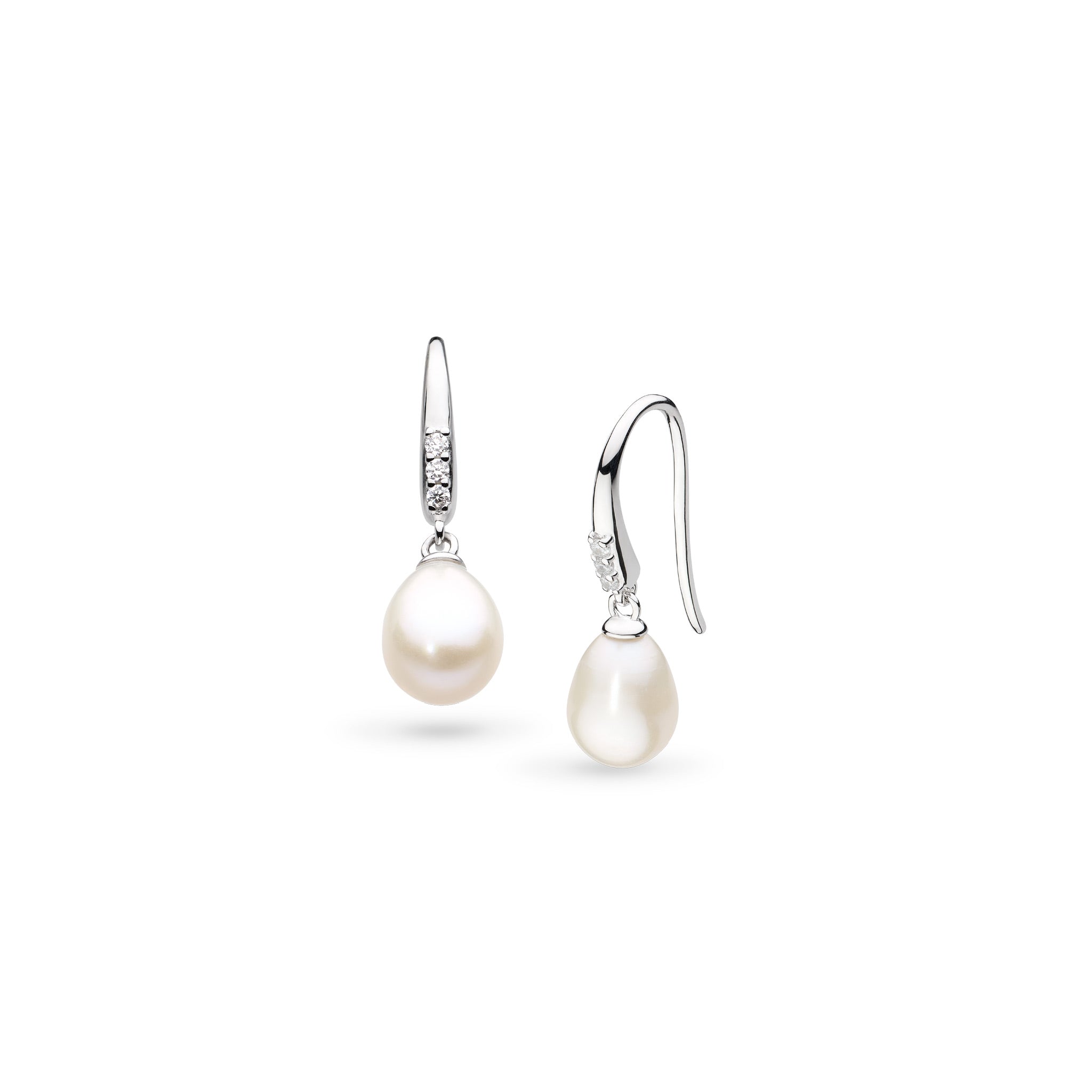 Revival Classic Pearl Glitz CZ Drop Earrings