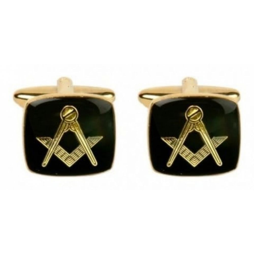 Masonic Cusion Black Cufflinks