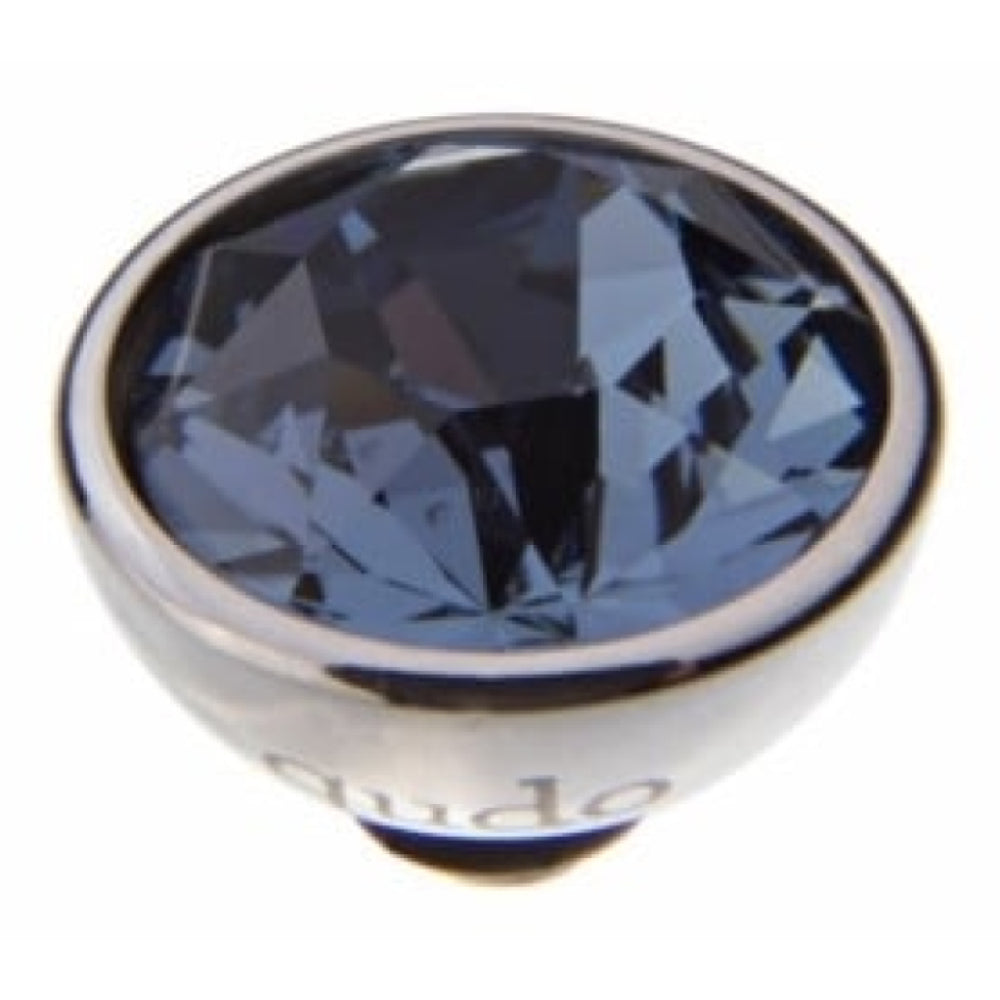 Famosa Silver 10mm Bottone Ring Top Denim Blue