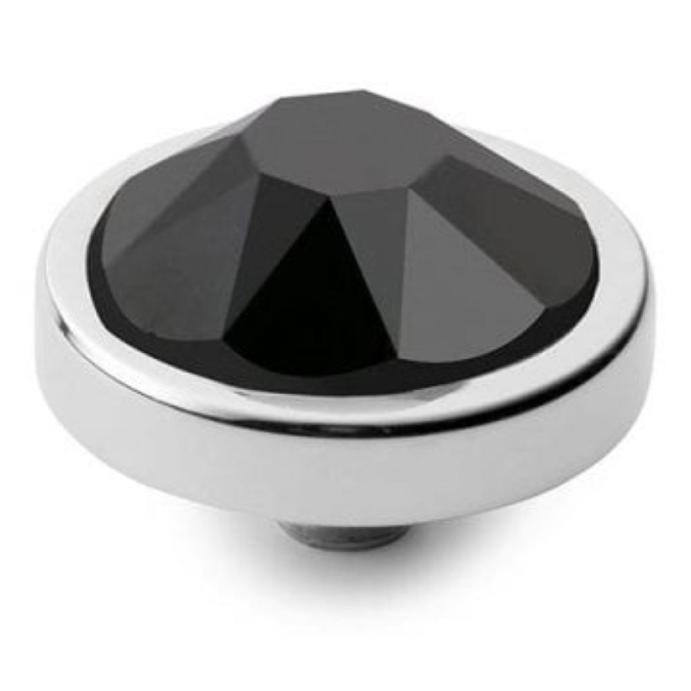 Interchangeable Canino Jet Hematite Crystal Top in S/P