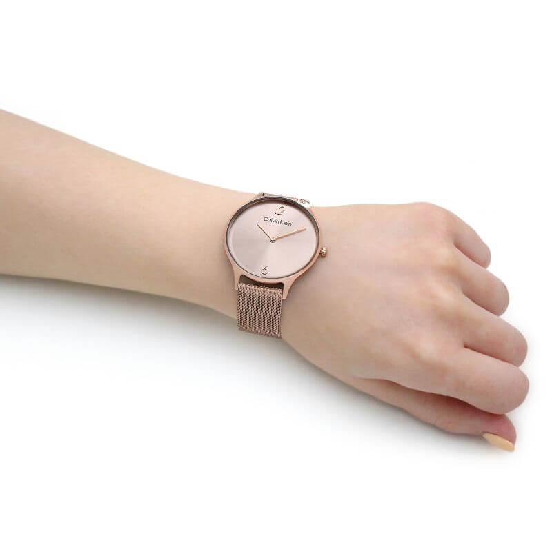 2H Rose Gold Dial Rose Gold Tone Mesh Bracelet Ladies Watch