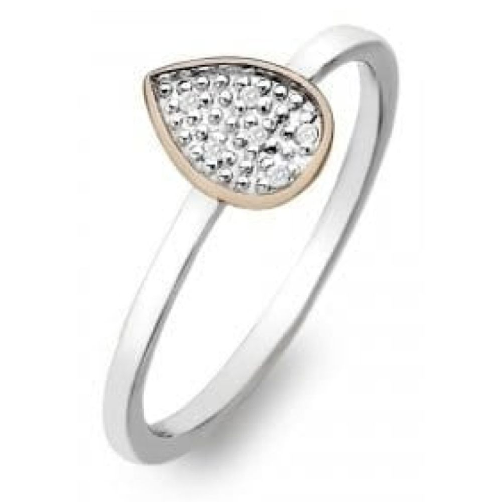 Rose Gold Plated Teardrop Ring