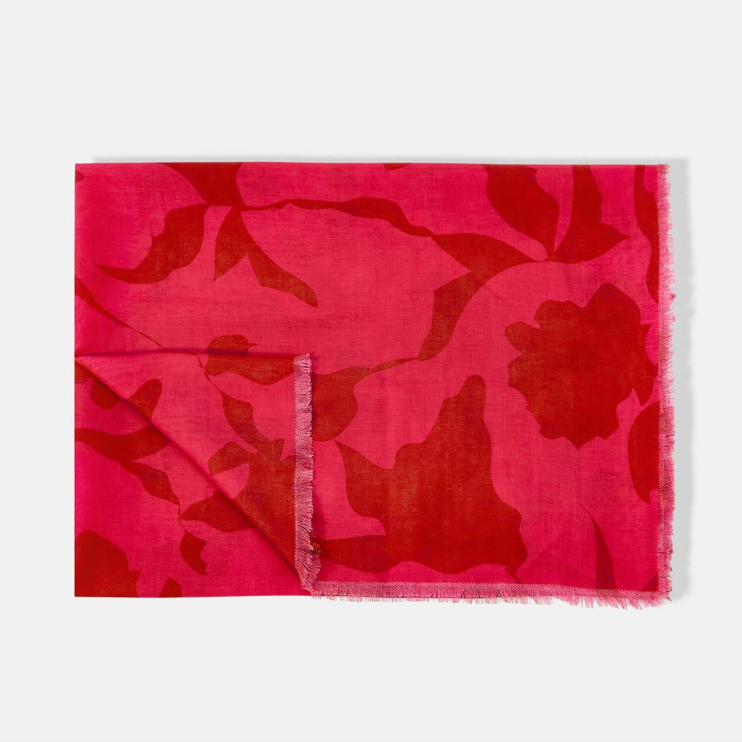 Abstract Flower Scarf in Fuchsia