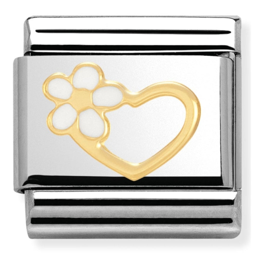 Classic Gold Heart and Flower link