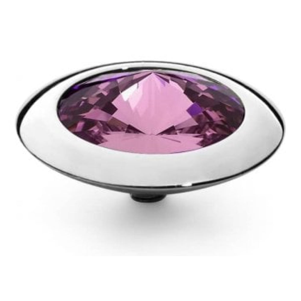 Famosa Silver 16mm Tondo Ring Top Amethyst