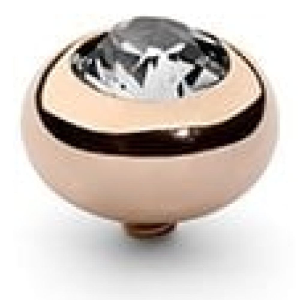 Famosa Rose Gold 10mm Tondo Ring Top Crystal