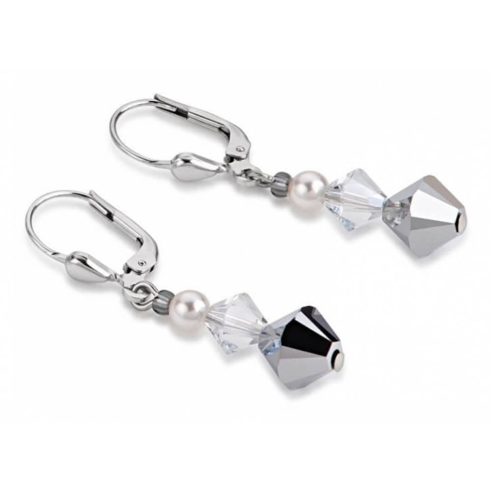 Silver Crystals & Pearls Earrings