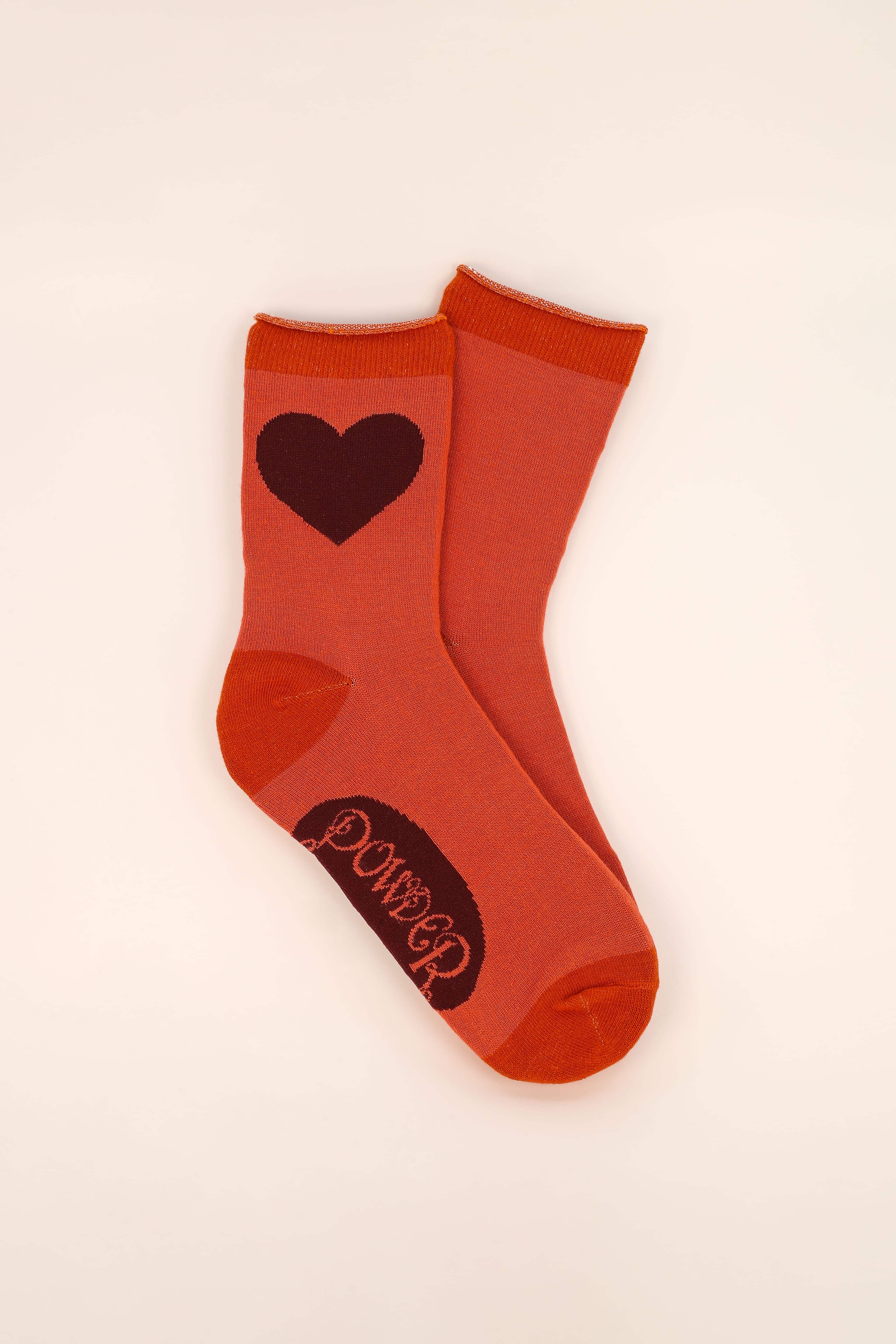 You Have My Heart Ankle Socks - Tangerine