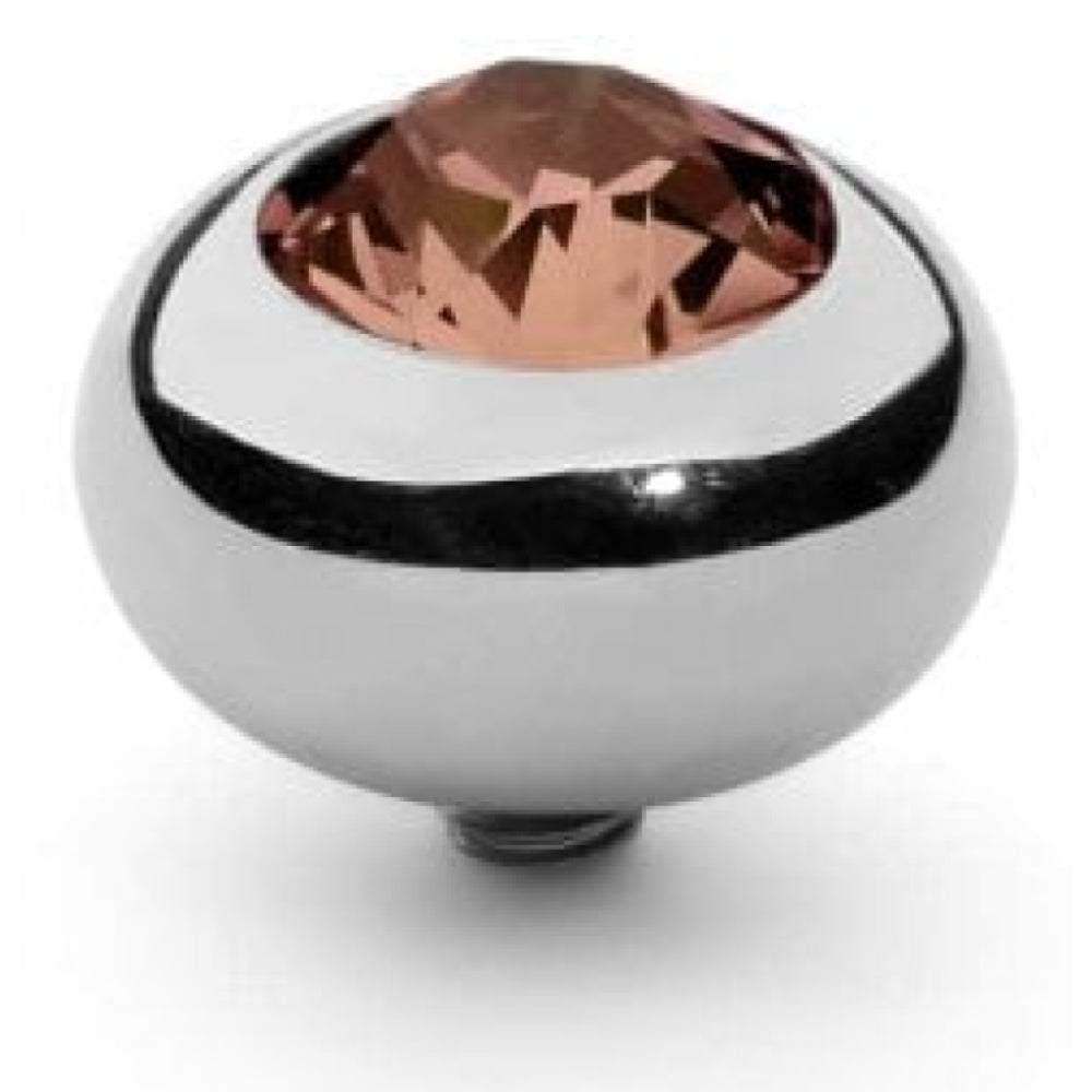 Famosa Silver 10mm Tondo Ring Top Blush Rose