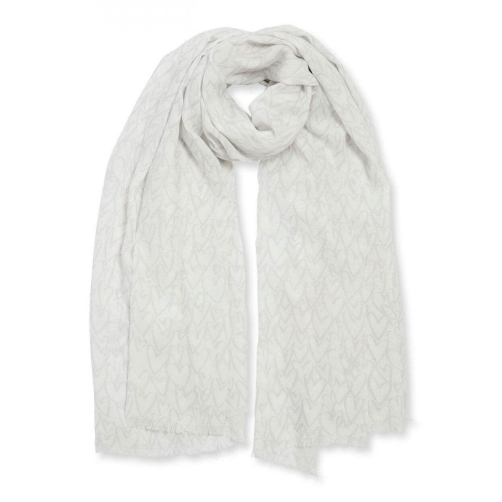 Sentiment Scarf | Love Love Love | Pale Grey | 184 X 86cm