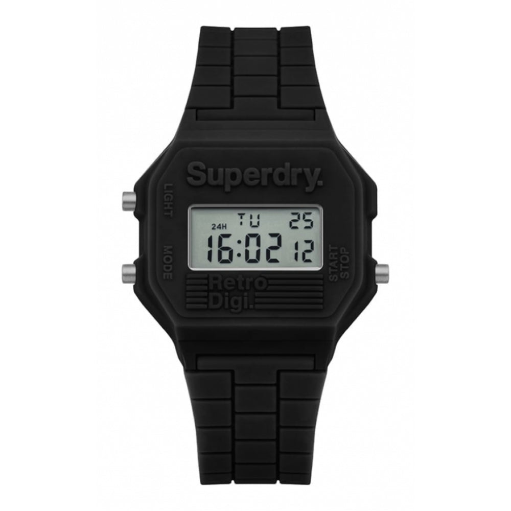 Mini Retro Digi Dark Grey Silicone Strap Watch With Digital Display Dial