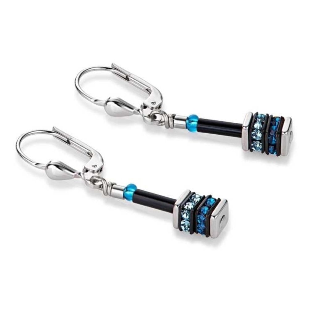 Blue Stone Leverback Earrings