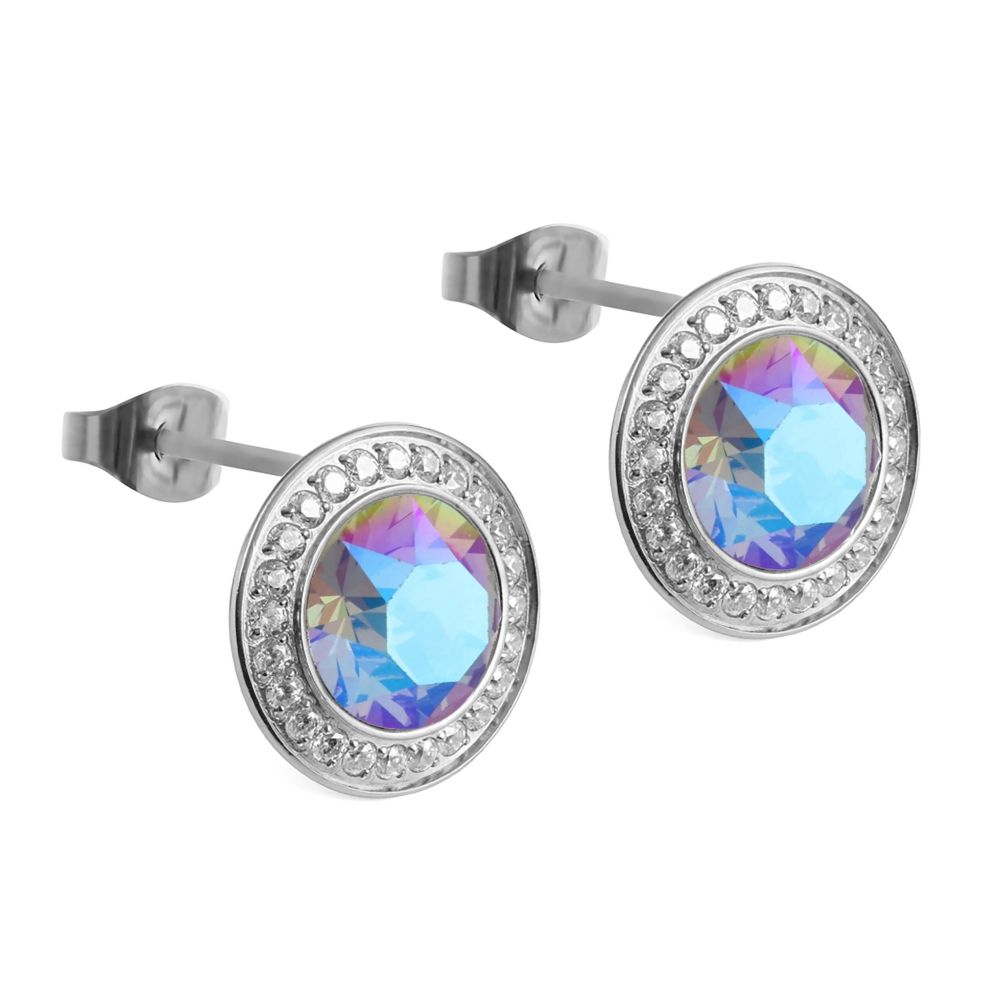 Black Diamond Shimmer 13mm TONDO Deluxe (S/P) Stud Earrings