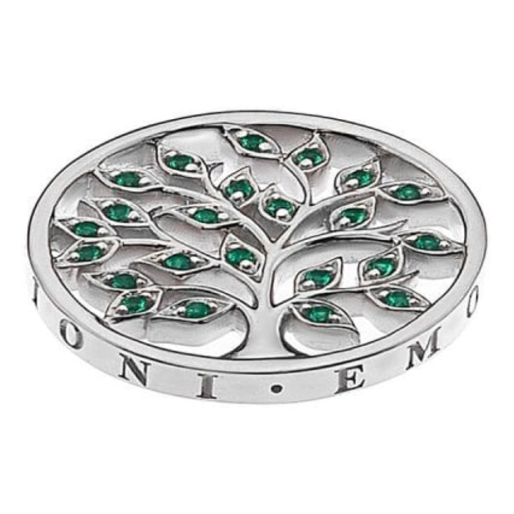 25mm Sterling Silver with Green Sparkle Balance & Harmony Reversible Coin