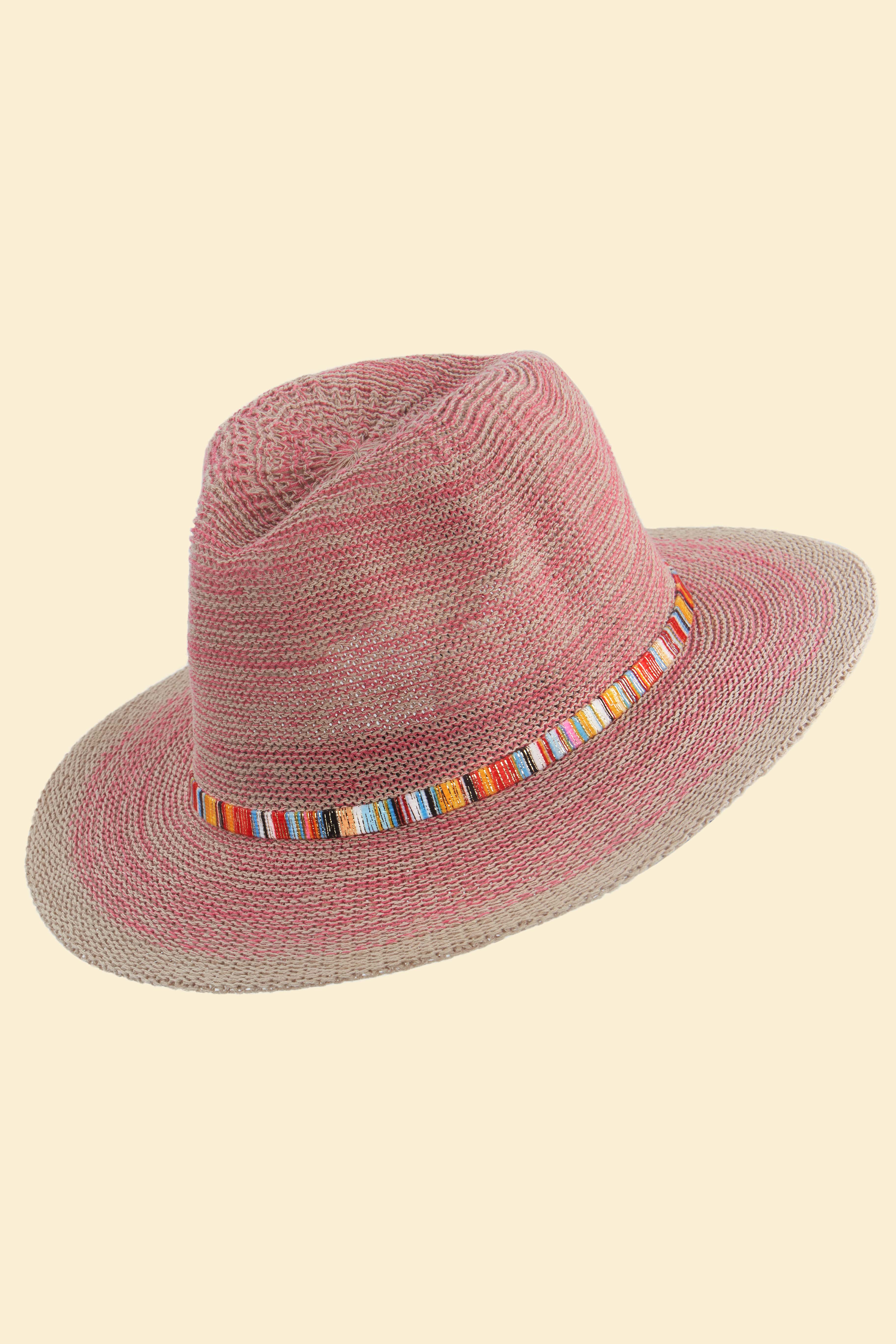 Natalie Hat Fuchsia with Glitter Band