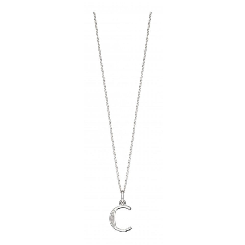 Art Deco Initial 'C' CZ Pendant