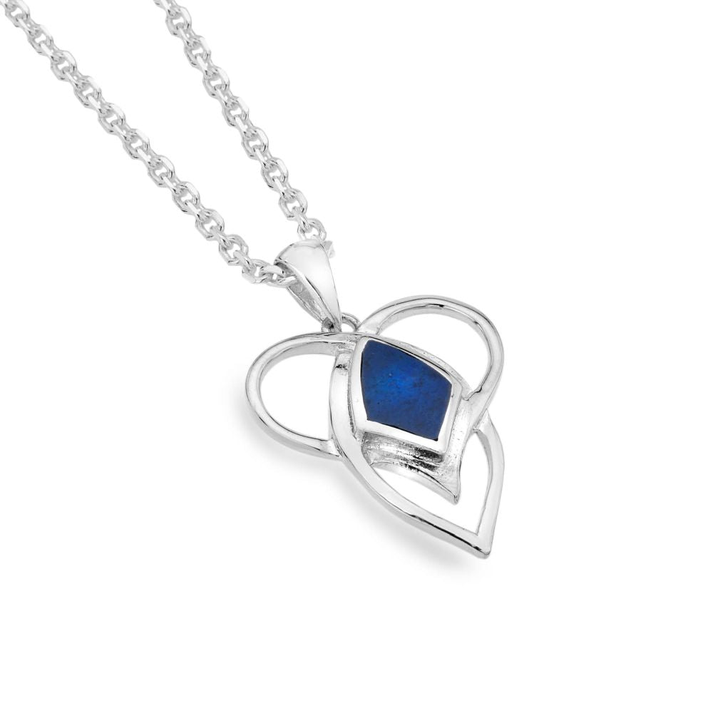 Celtic Heart Shape With Lapis Pendant Necklace