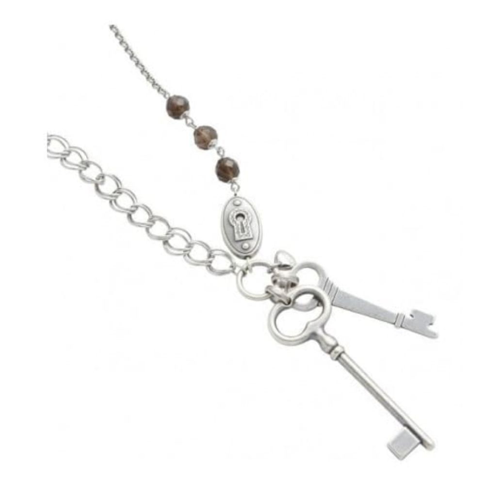 Ladies Large Key & Lock Pendant Necklace