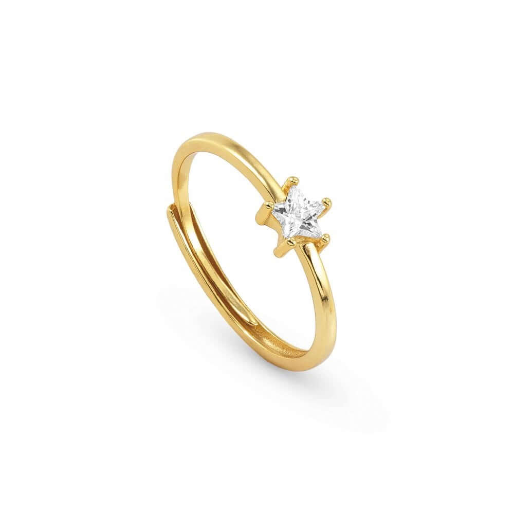 Sentimental Gold Plated Star CZ Ring