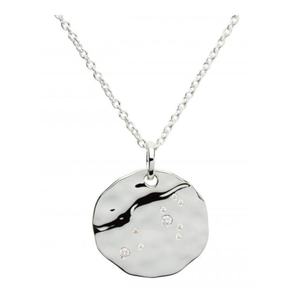 Sterling Silver 925 Pendant With Cz Incl. Chain. Leo