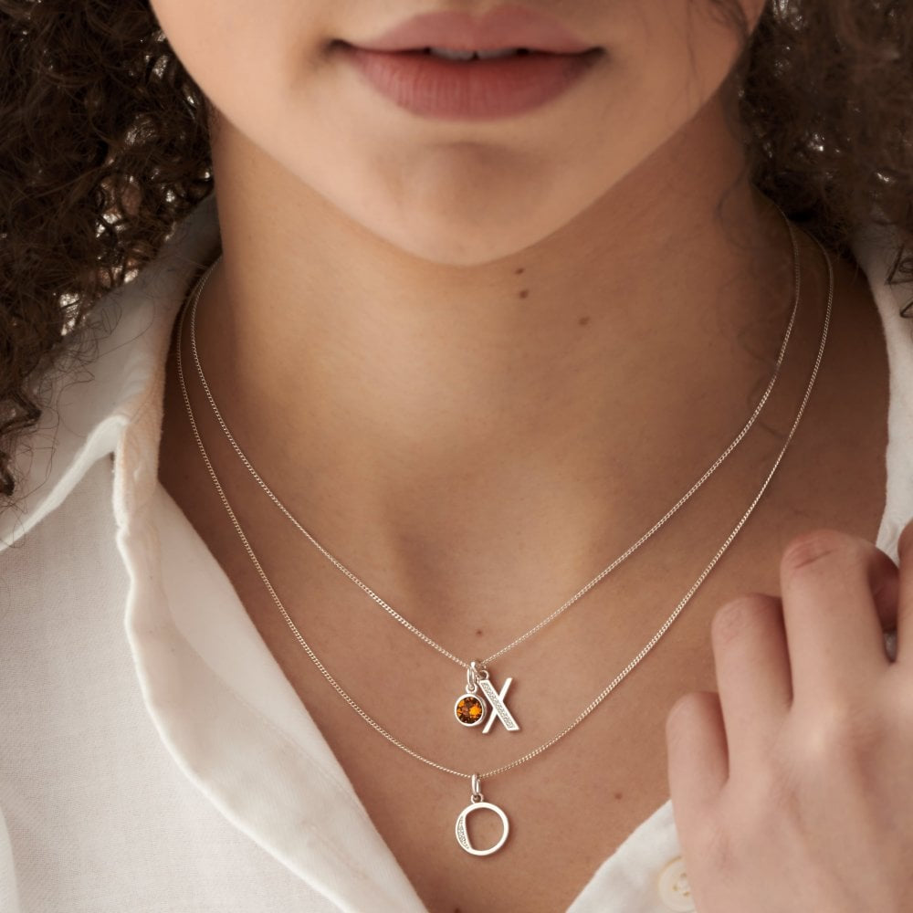 Art Deco Initial 'X' CZ Pendant