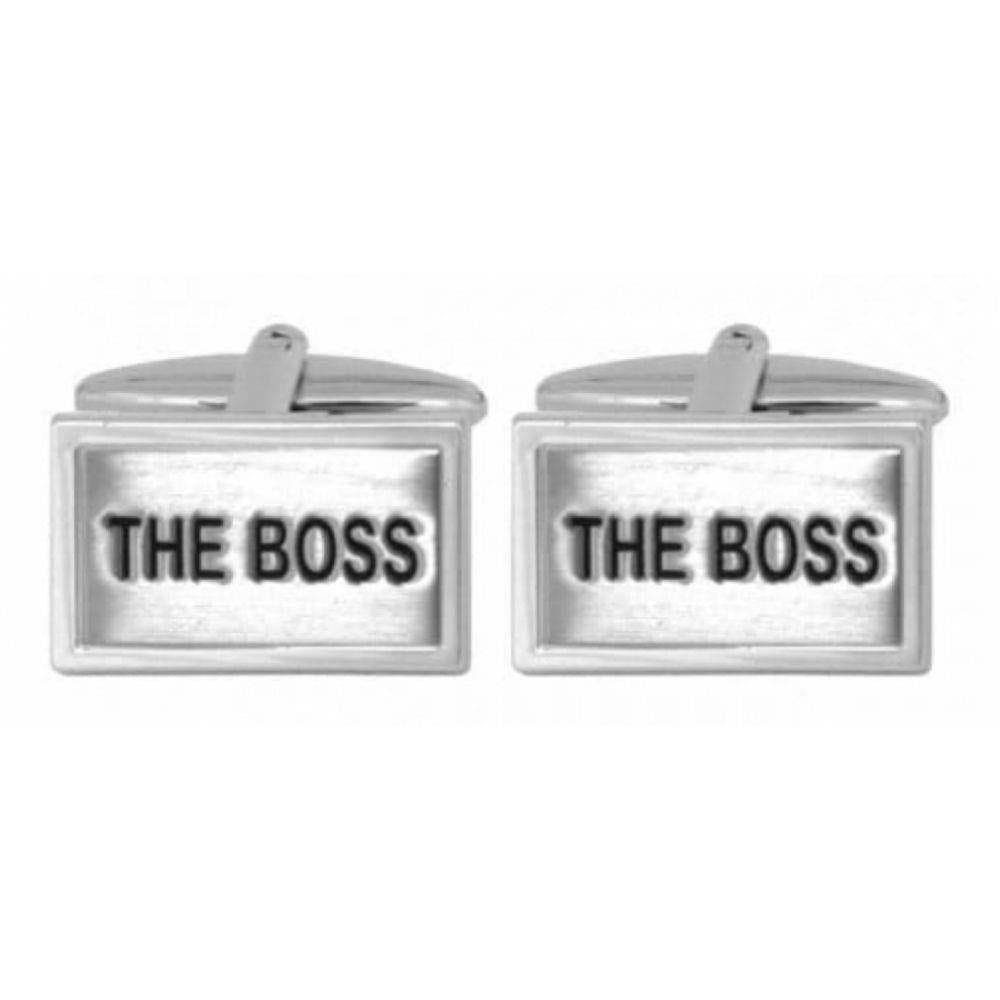 The Boss' Rhodium Plated Cufflinks