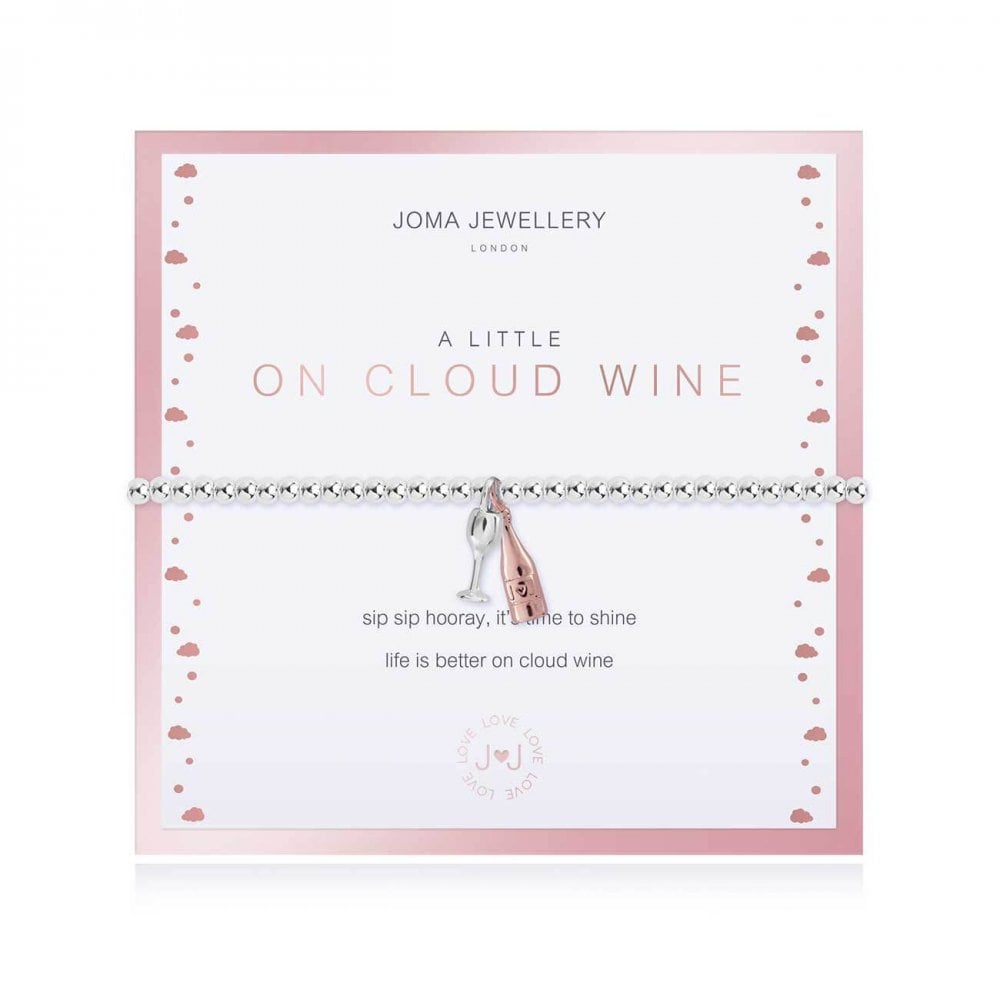 Beautifully Boxed A Littles | On Cloud Wine | Silver | Bracelet | 17.5cm Stretch