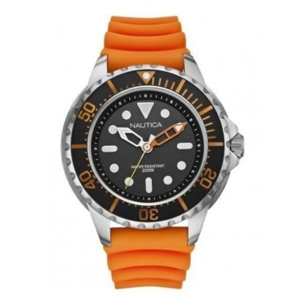 Gents NMX Orange Rubber Strap Watch