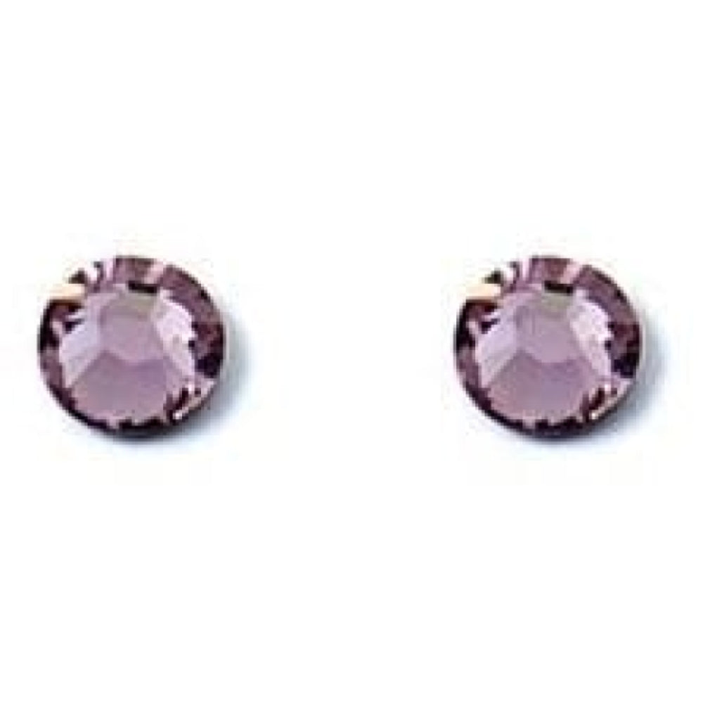 Ladies Circular Light Purple Studded Swarovski Element Earrings