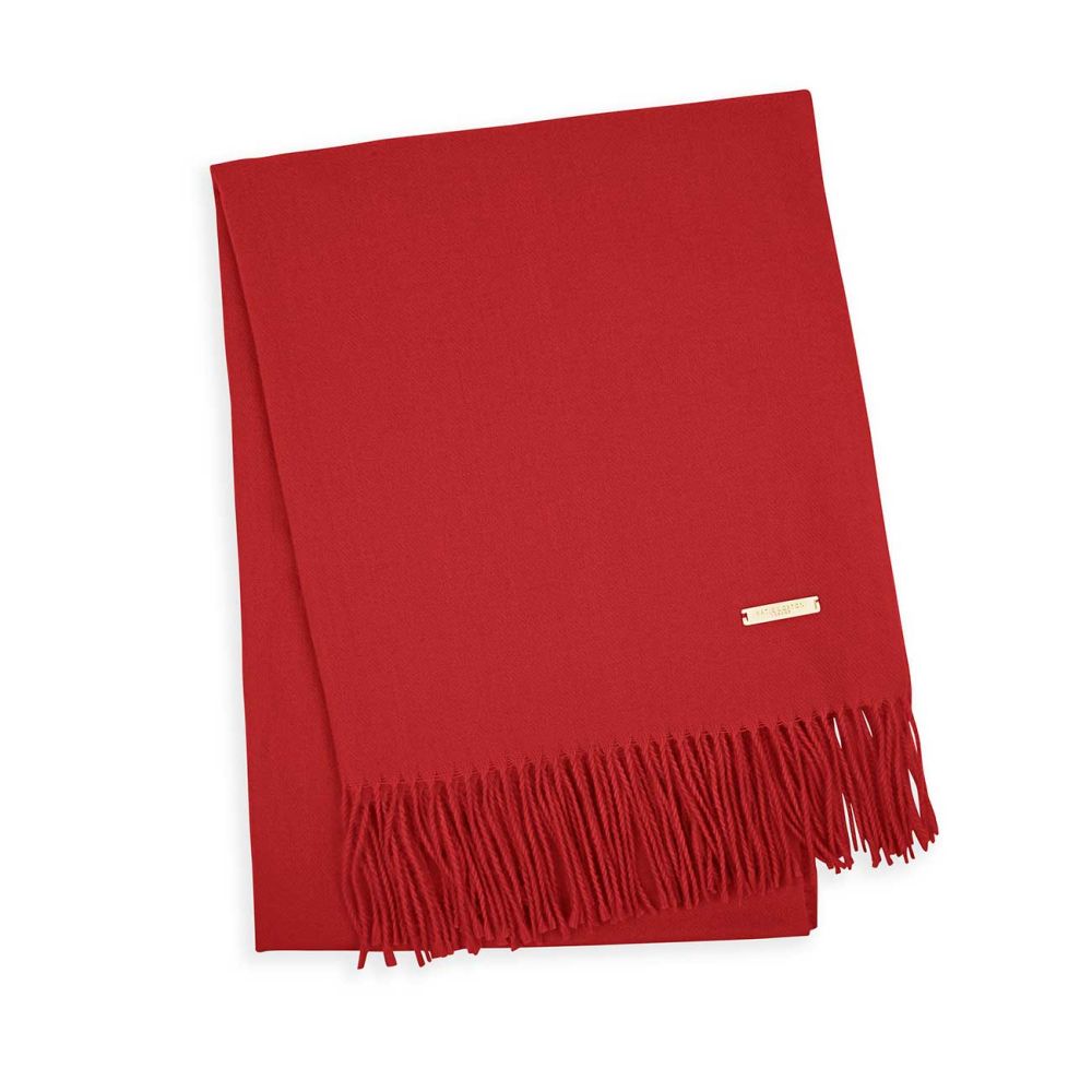 Thick Plain Scarf | Red
