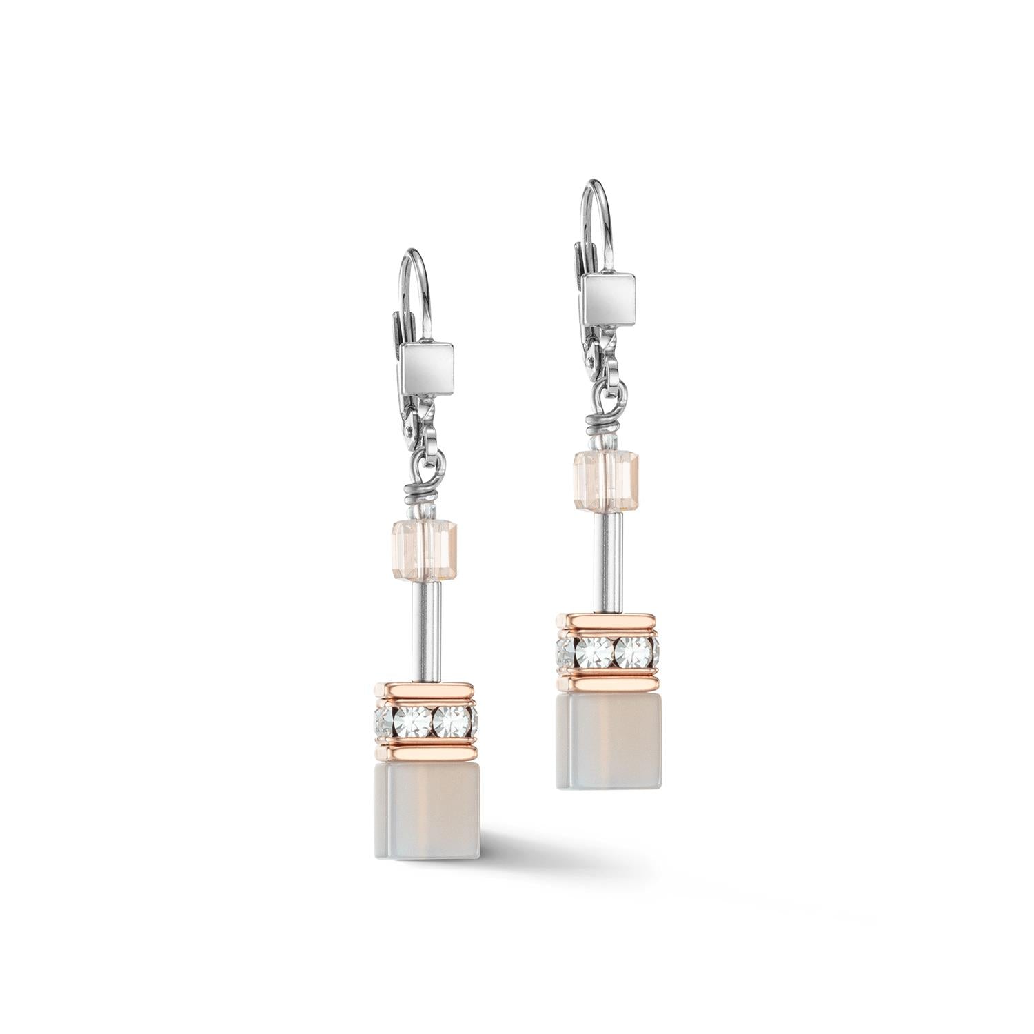 GeoCUBE Iconic Precious Rose Gold Peach Earrings