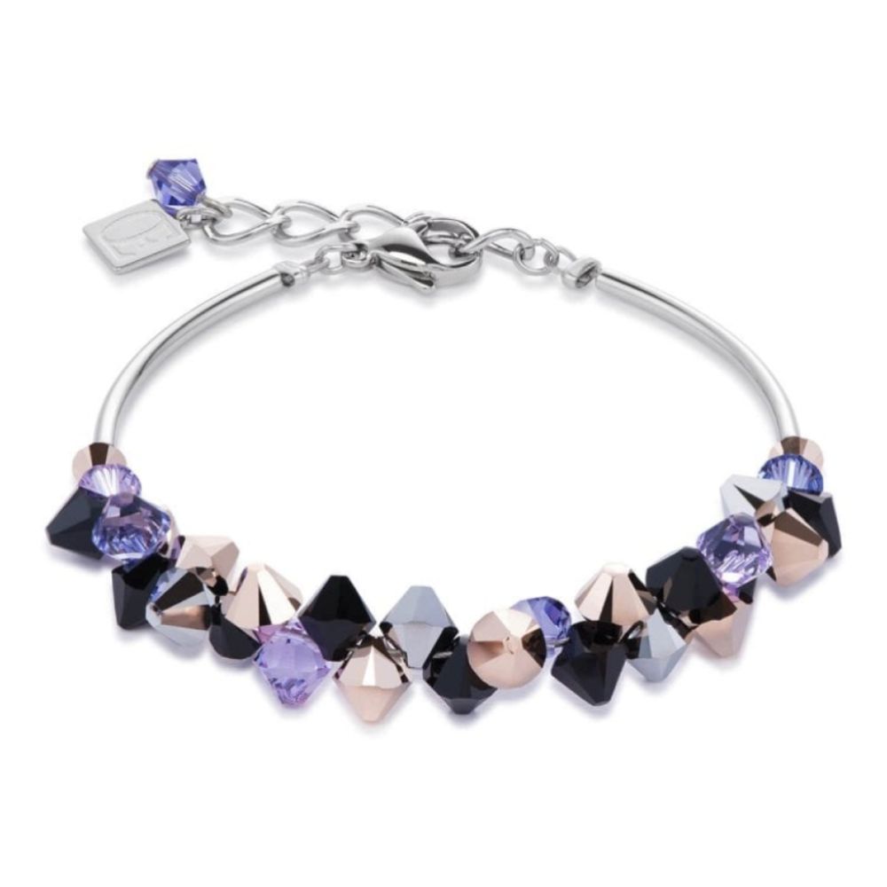 Violet, Black & Rose Gold Crystals Bracelet