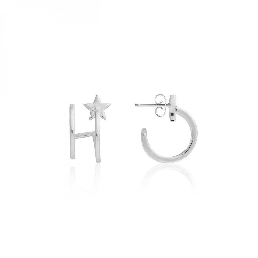 Estelle | Silver | Star Double Hoop | Earrings