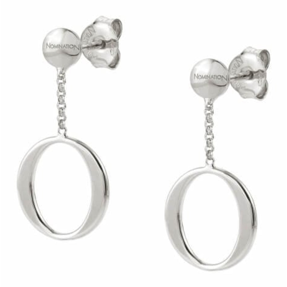 Short Silver Circle Earrings
