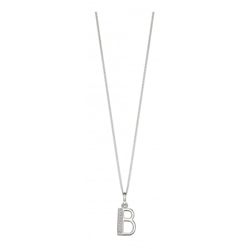 Art Deco Initial 'B' CZ Pendant
