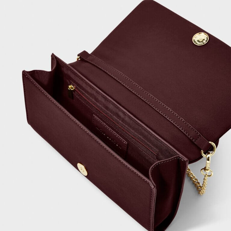 Kayla Quilted Crossbody | Plum | 13cm X 23cm X 3cm