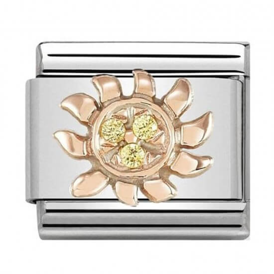 Composable Classic Rose Gold CZ Sun Link