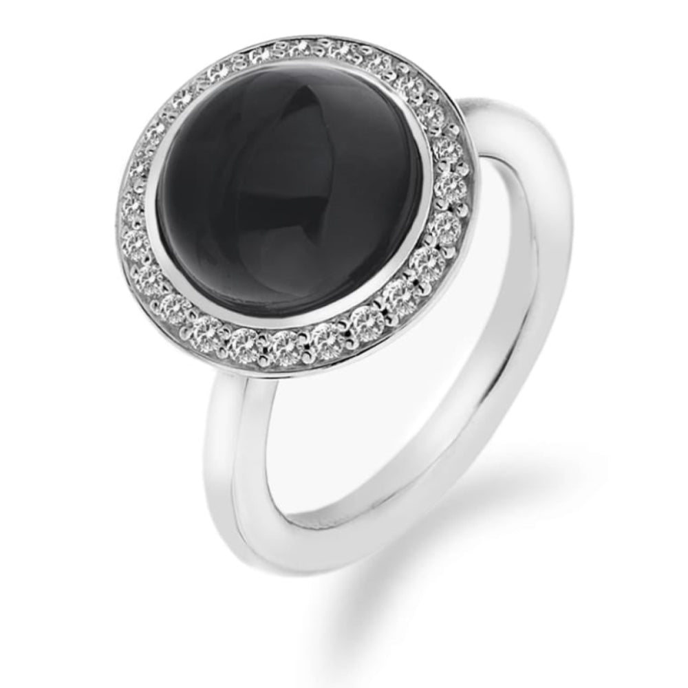 Laghetto Black Ring in Sterling Silver