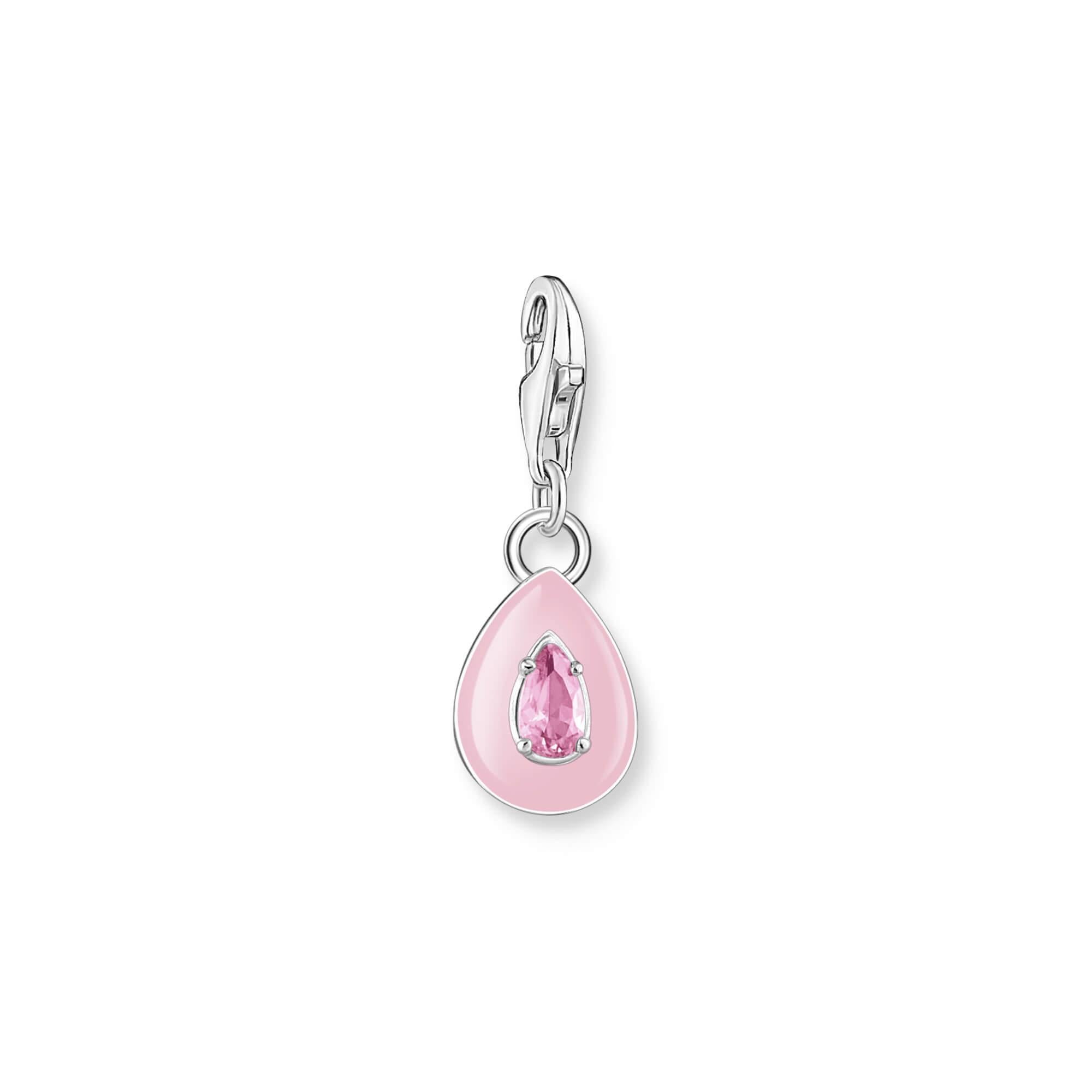 Pink Teardrop Charm Pendant