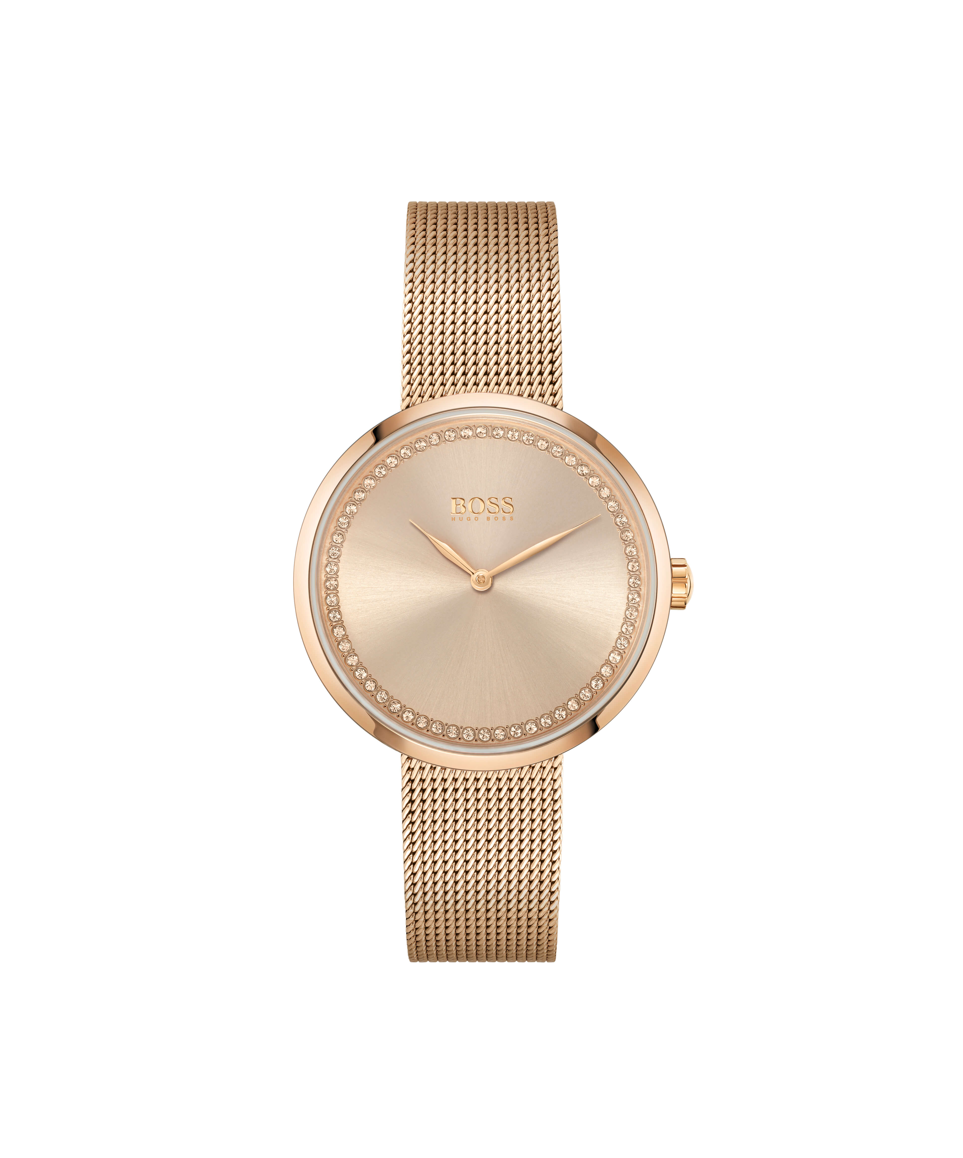 Praise Gold Plated Stone Set Gold Dial Ladies Watch