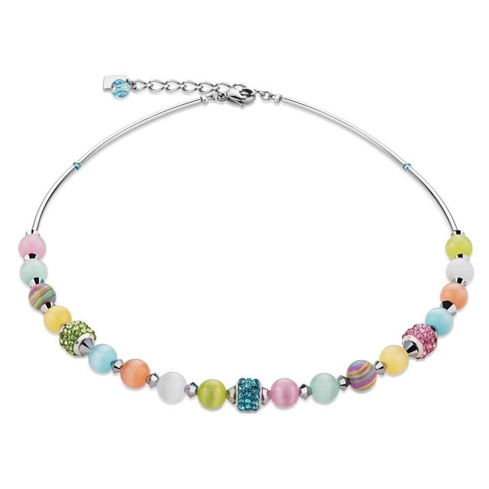 Multicolour Pastel Necklace With Swarovski Crystals