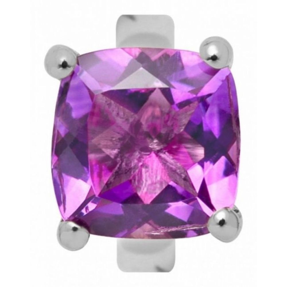Purple CZ Sterling Silver Ring Charm