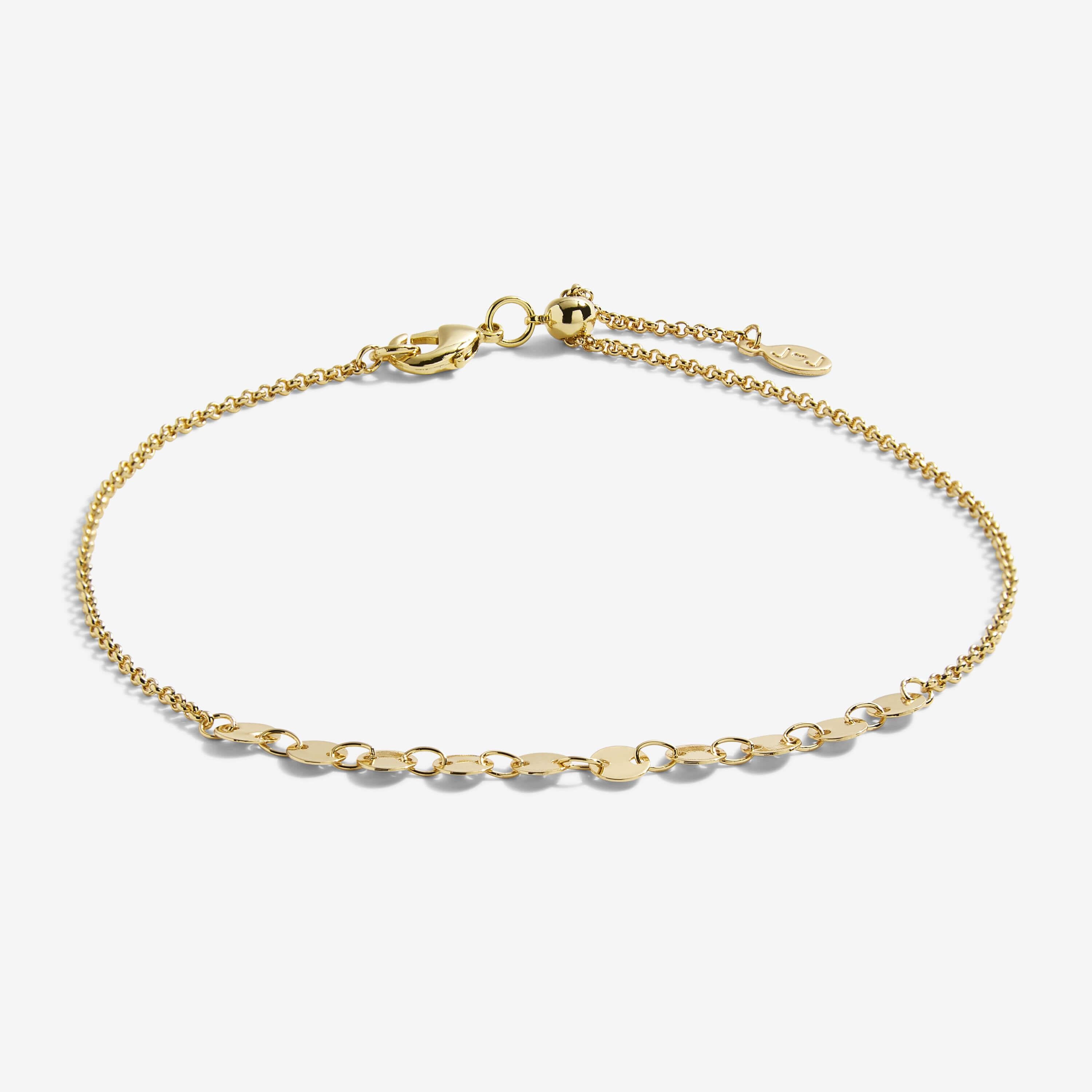 Anklet | Gold Disc Chain | Gold | 26cm Adjustable