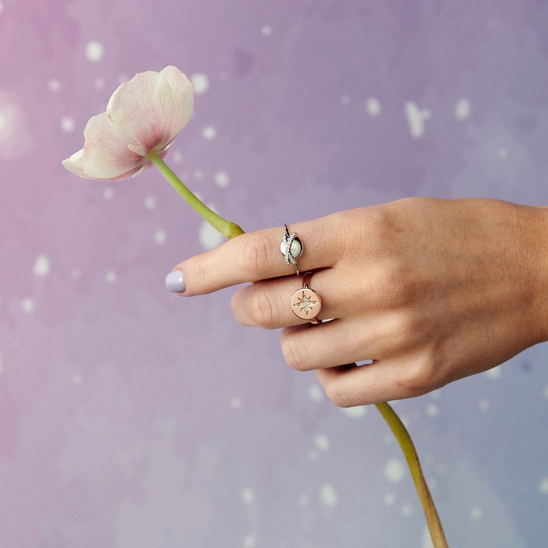 Classics Rhodium Plated Planet Open Ring- Size 7