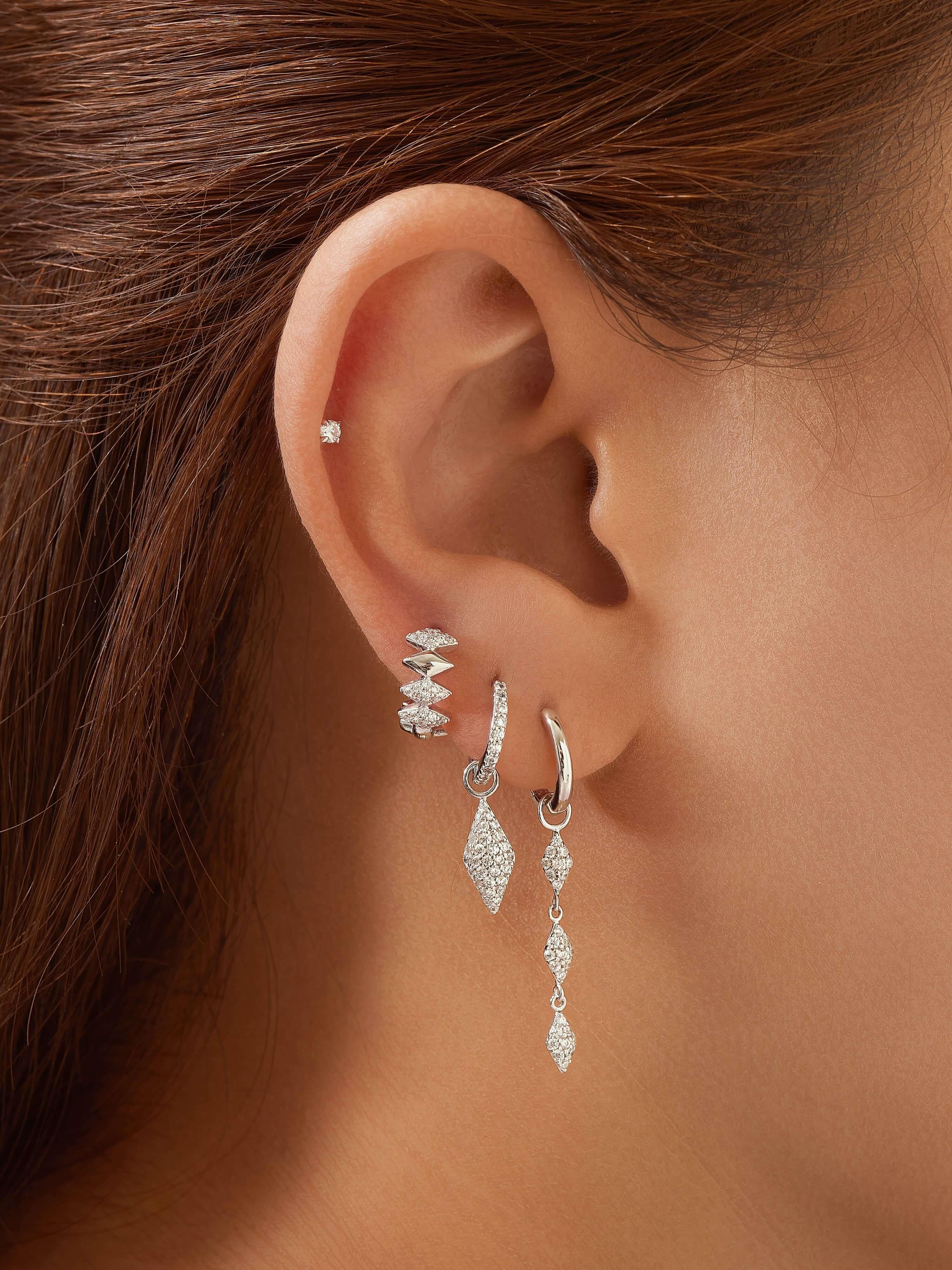 Silver Pave Sparkle Huggies